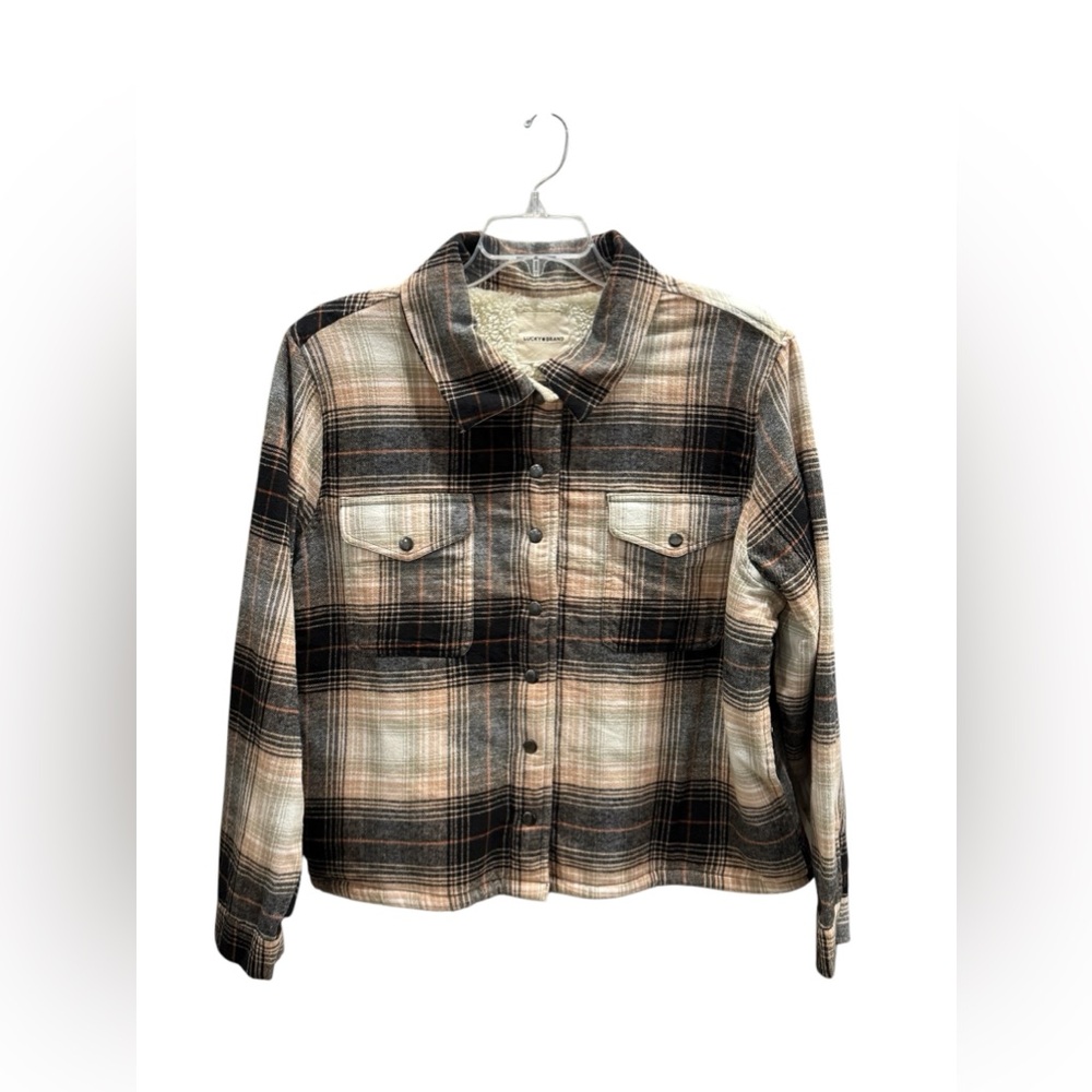 NWT. Lucky Brand. Women’s front snap jacket with sherpa lining. Size XL. - Picture 1 of 5